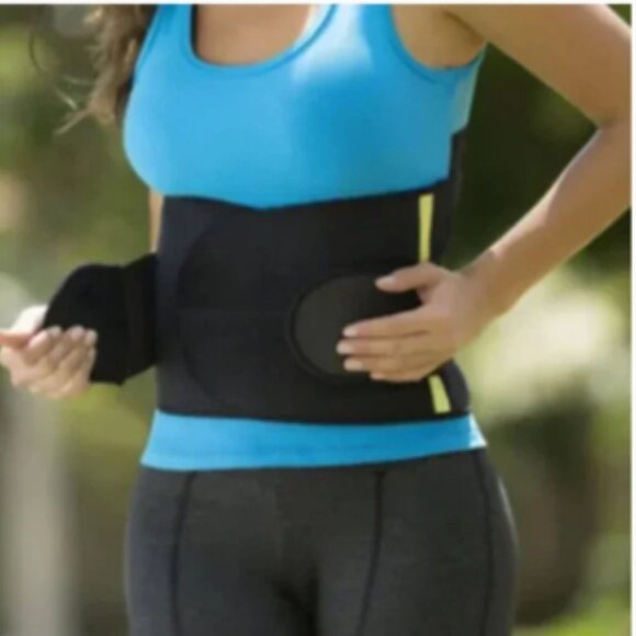 Posture Correcting Latex Cincher w/ Double Velcro Compression| Black w/ Yellow - Picture 3 of 8